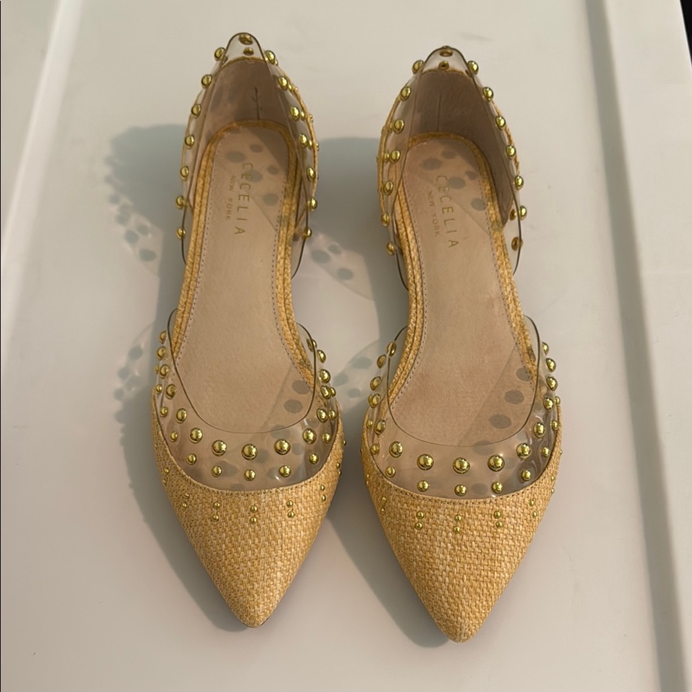 Cecelia New York Gold Studded Flats